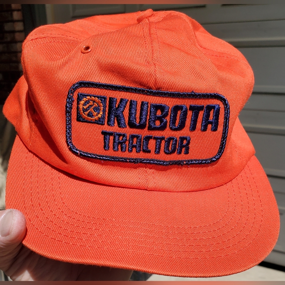 KUBOTA TRACTOR CAP. Orange With Blue Script. Adjustable Buckle. Clean. NWOT